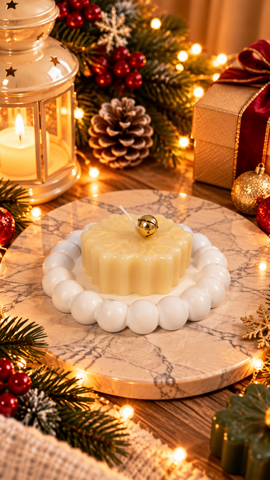 Christmas Snowflake Candle