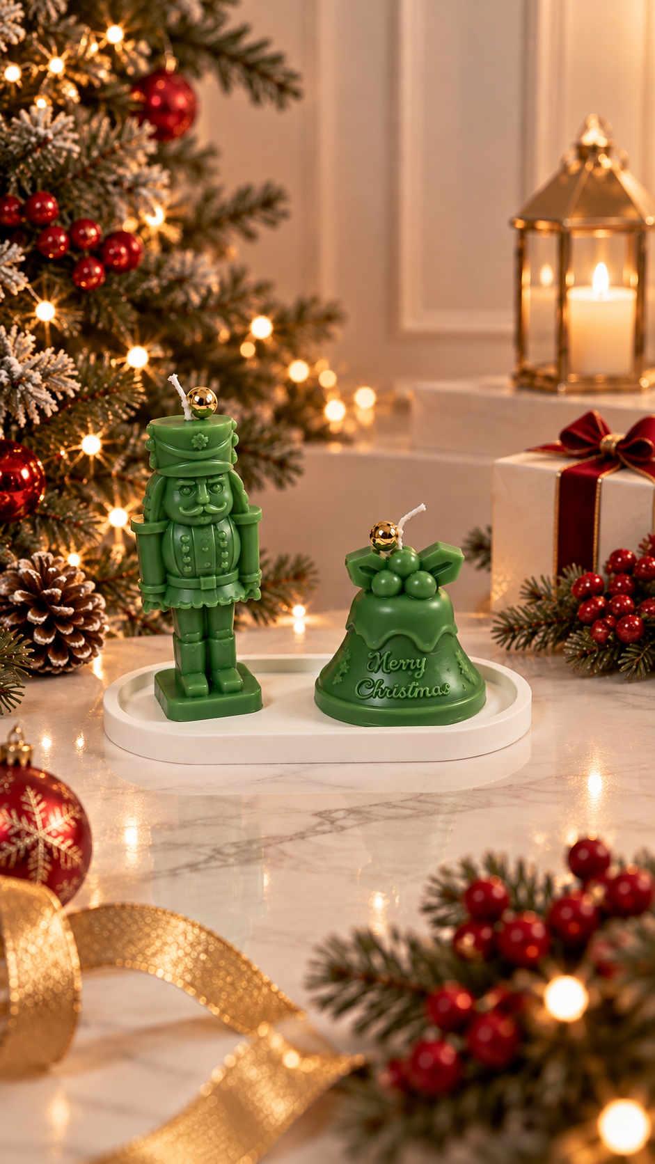 Christmas Candle Tray Sets