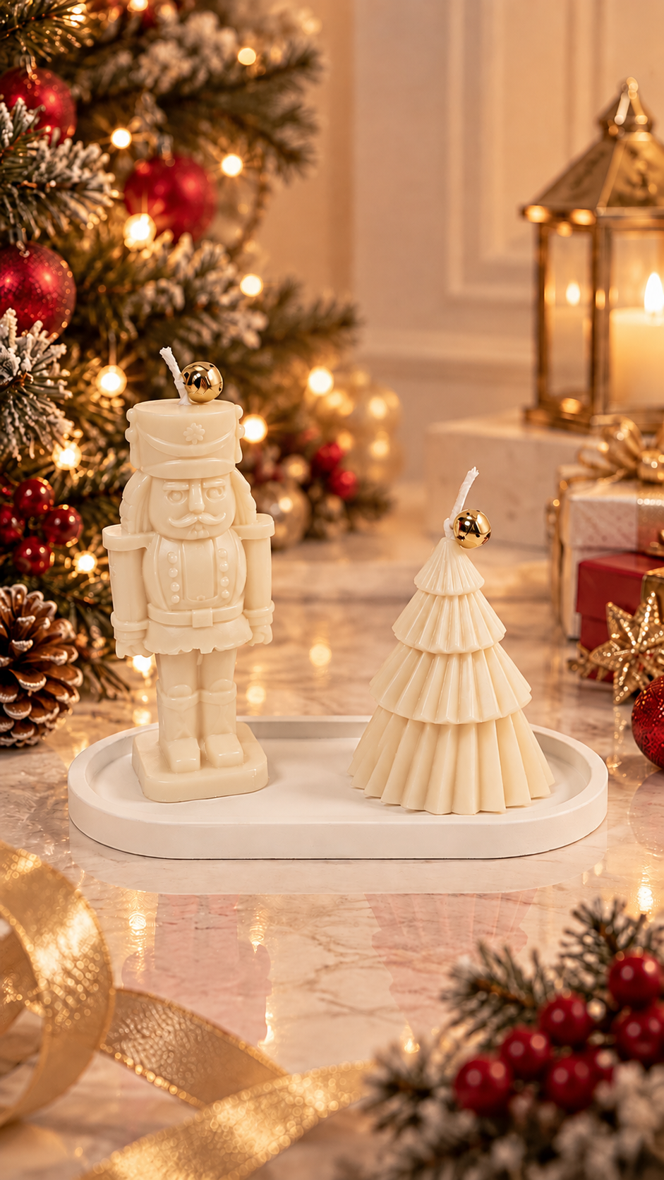 Christmas Candle Tray Sets