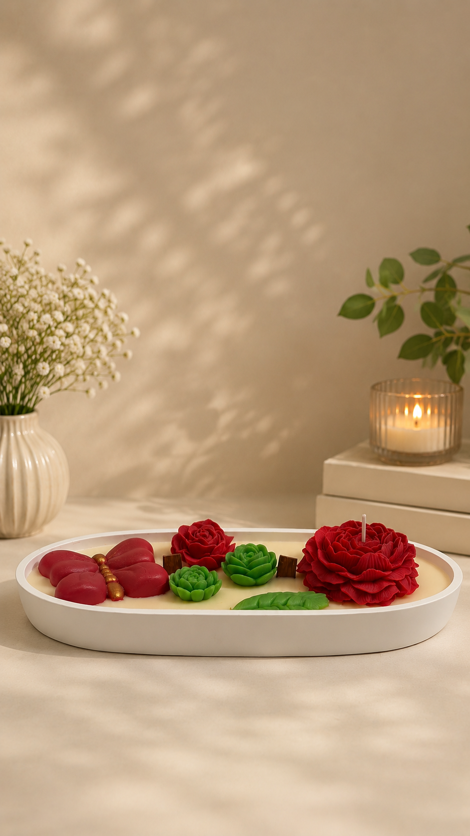 Crimson Bloom Candle