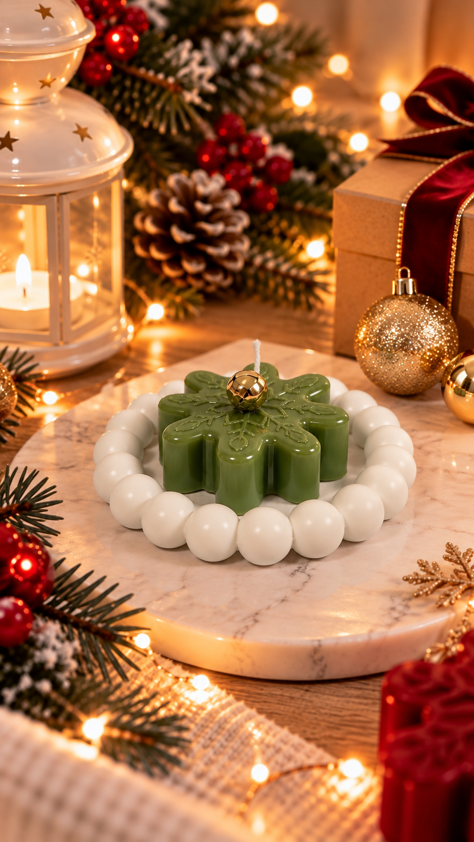 Christmas Snowflake Candle