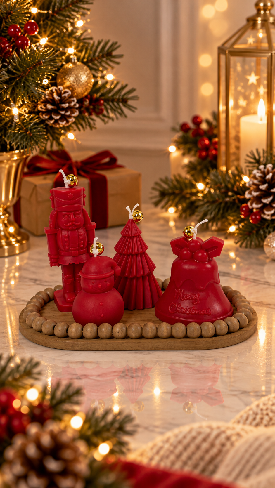 Christmas Glow Candle Tray