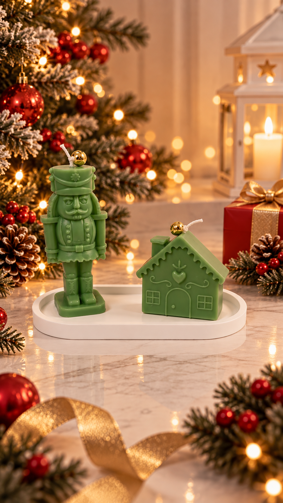 Christmas Candle Tray Sets