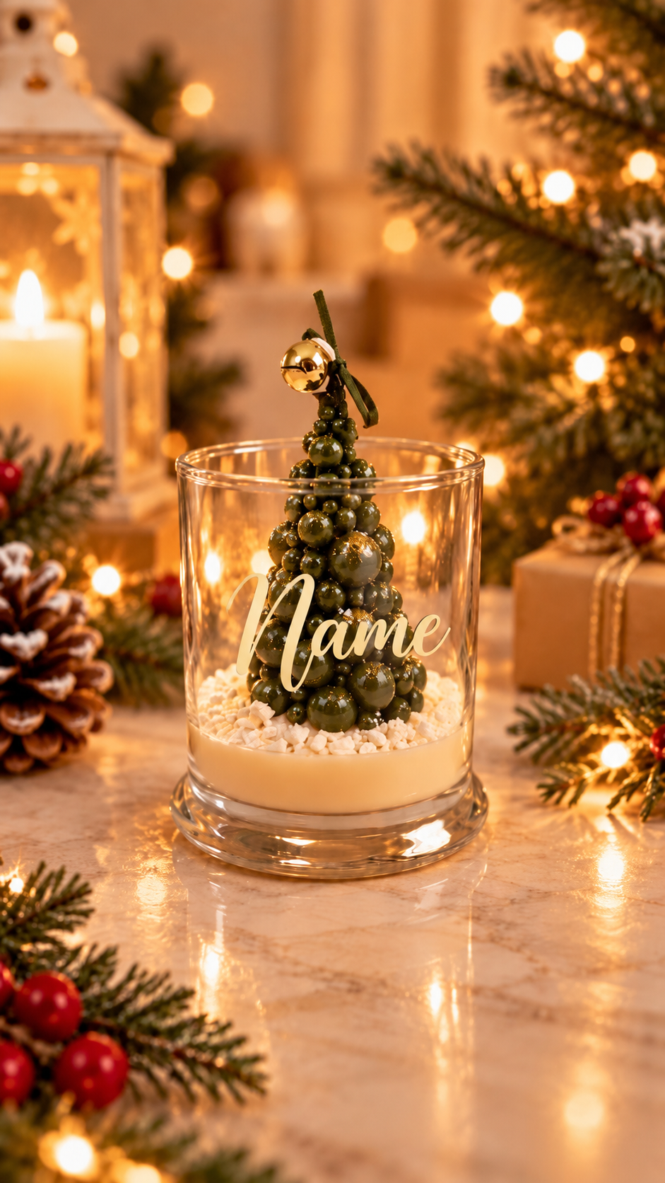Christmas Bauble Tree Candle