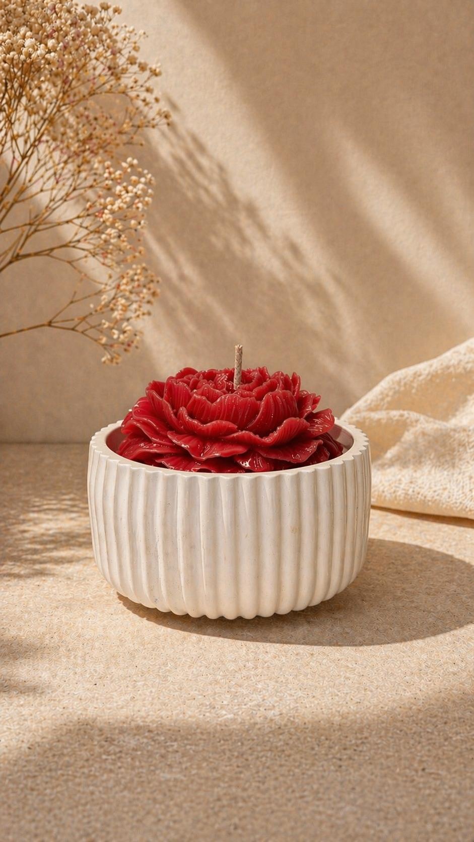 Blossom Candle in Concrete Vessel
