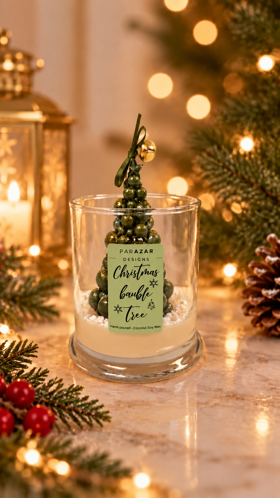 Christmas Bauble Tree Candle
