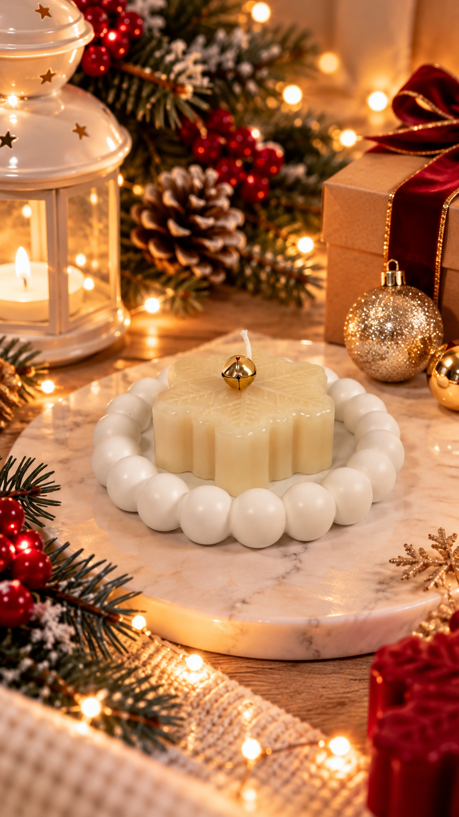 Christmas Snowflake Candle