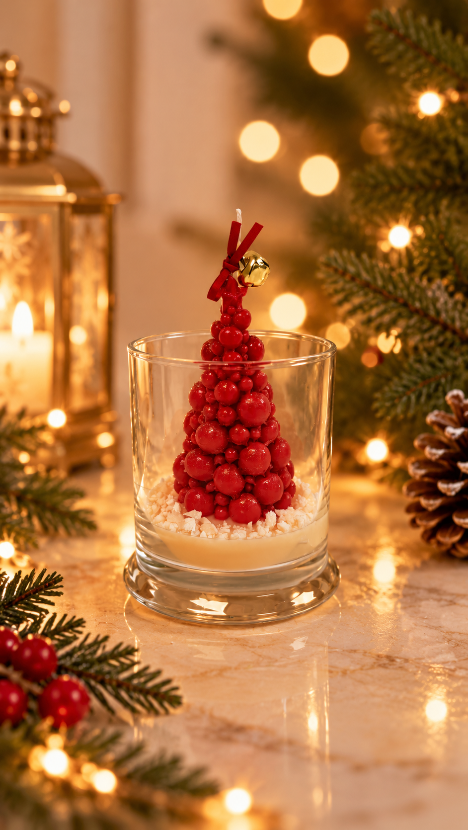 Christmas Bauble Tree Candle