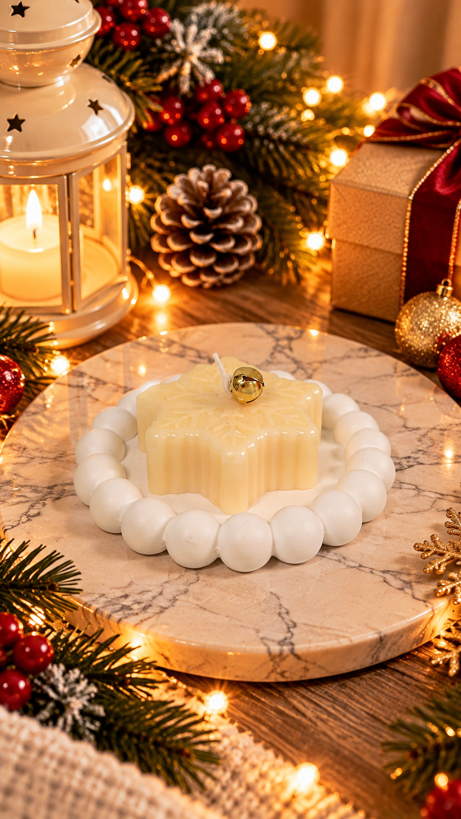 Christmas Snowflake Candle