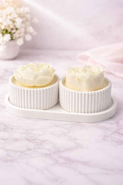 Bloom Rose Candles - White Base Set