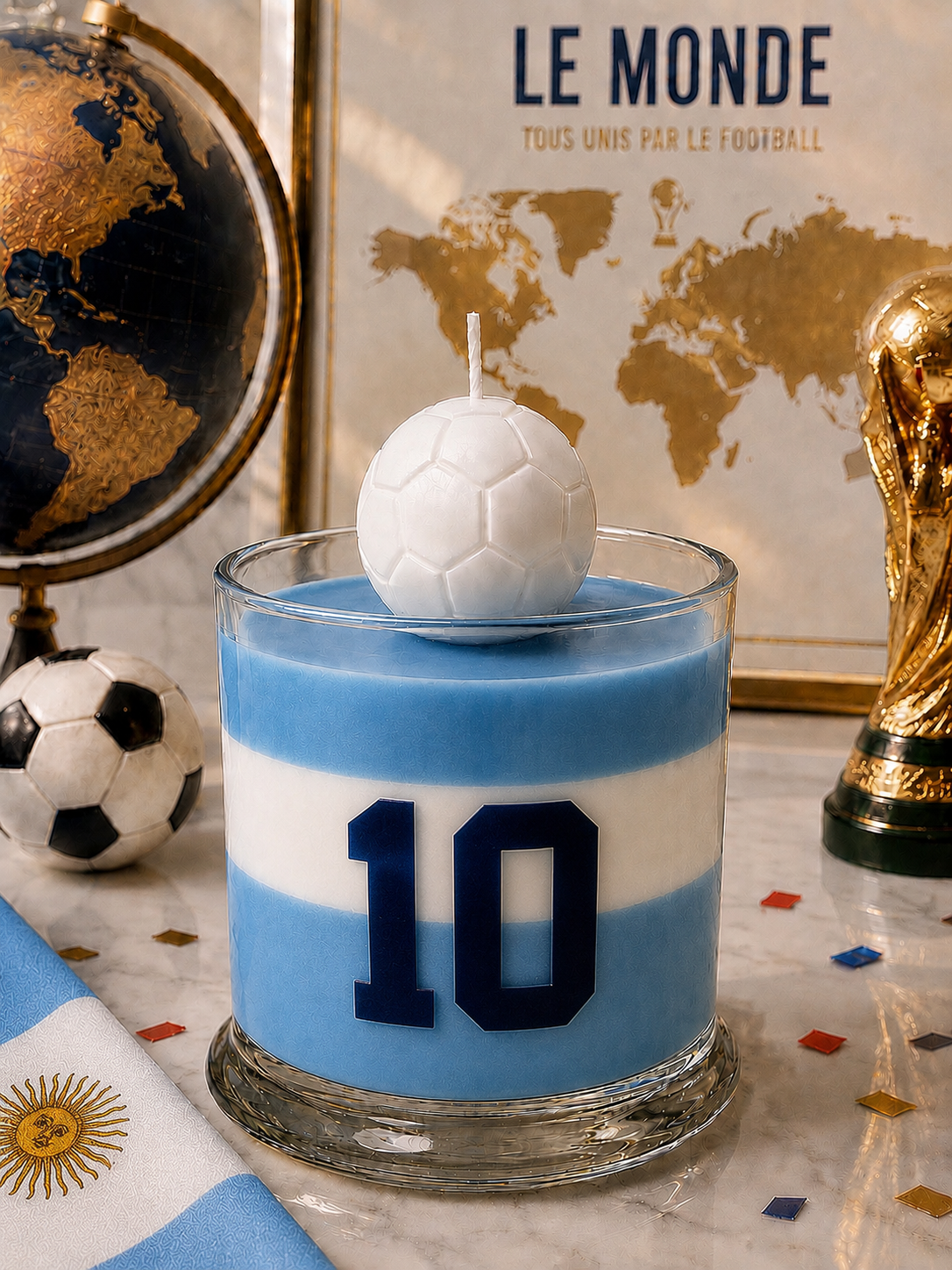 Argentina Football Candle