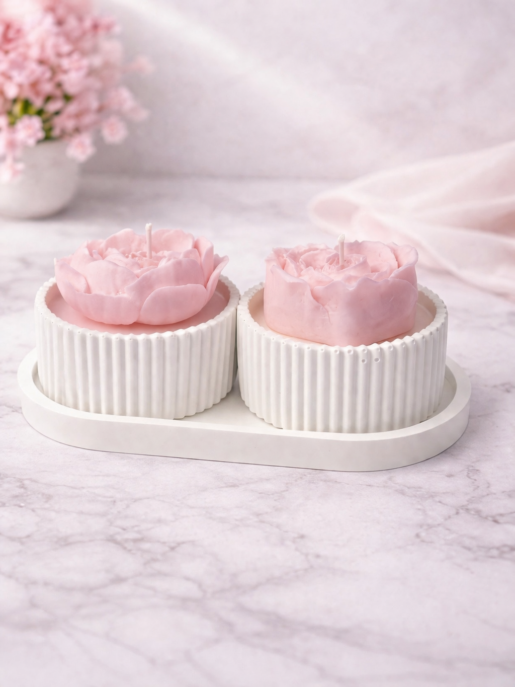 Bloom Rose Candles - White Base Set