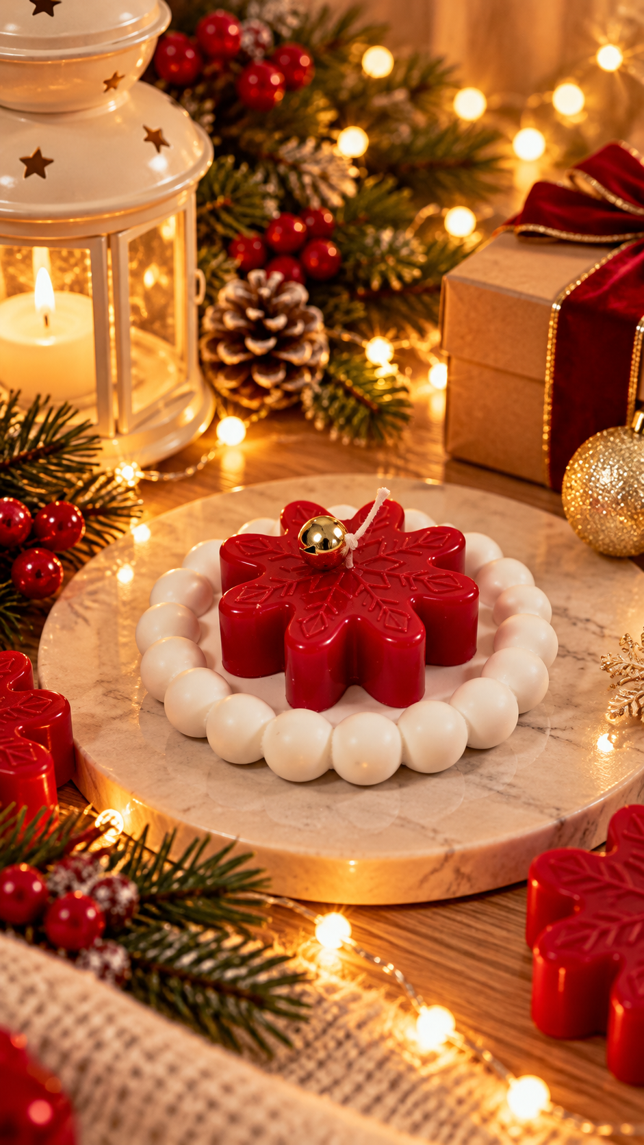 Christmas Snowflake Candle