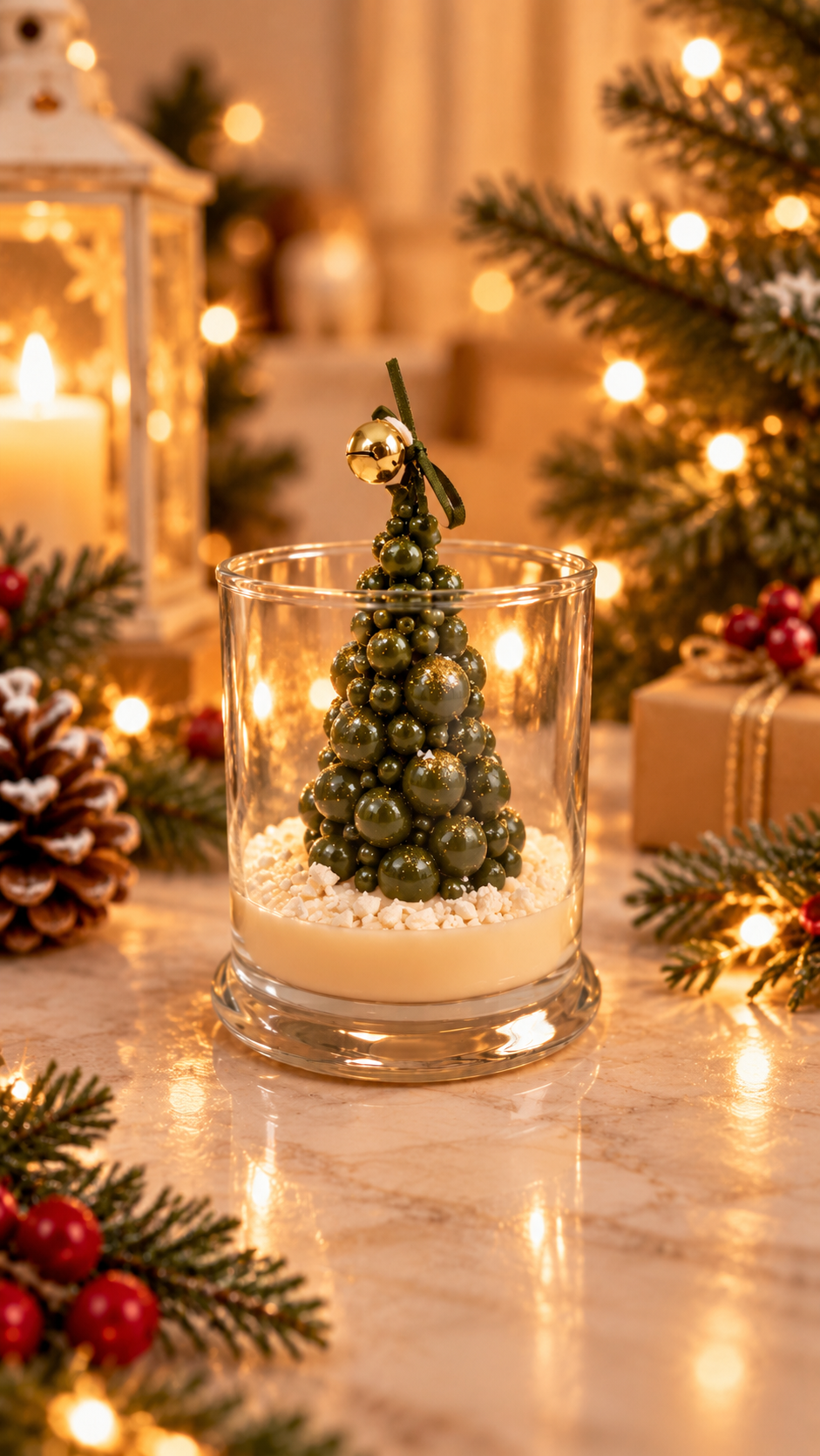 Christmas Bauble Tree Candle