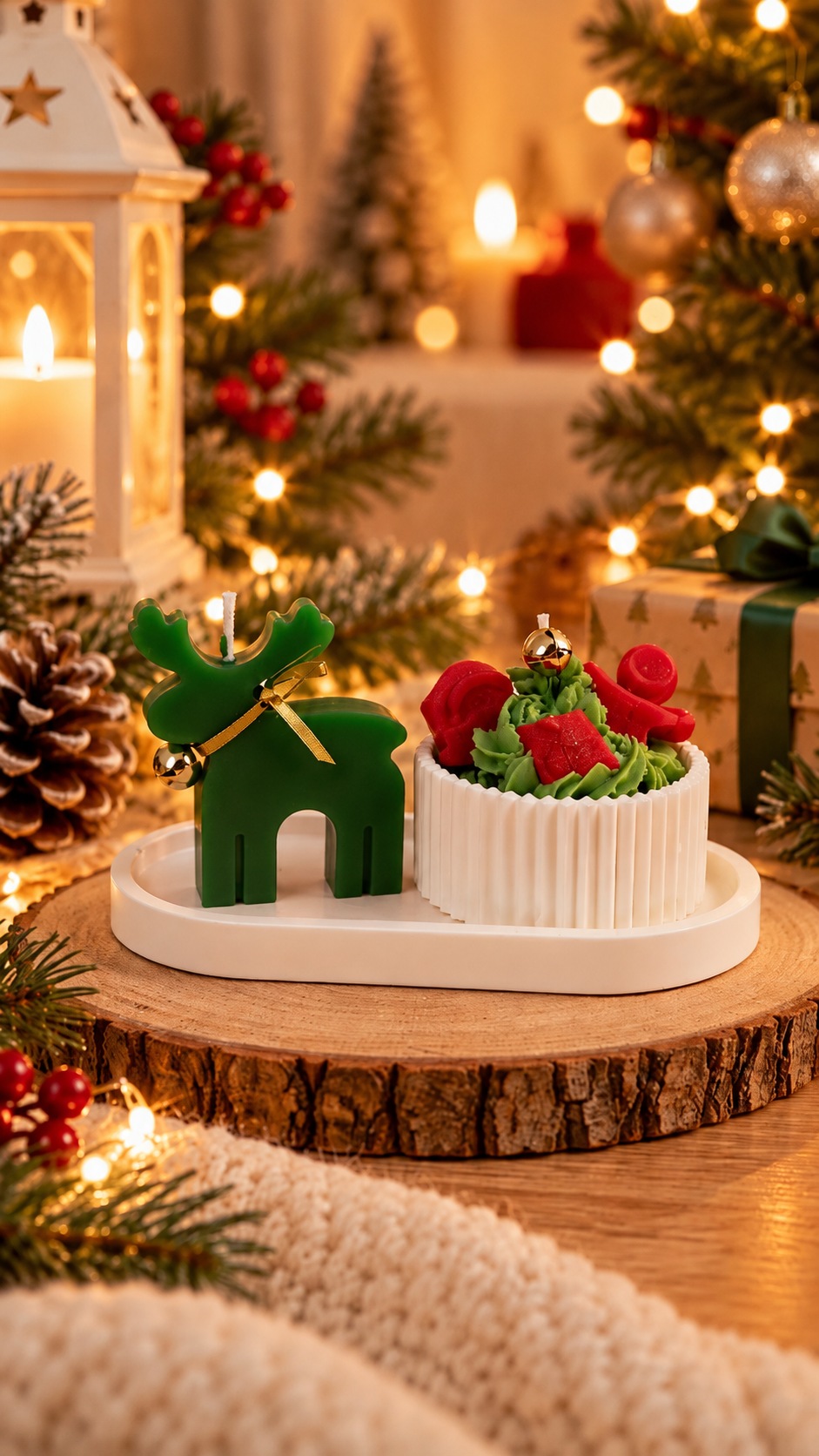 Christmas Reindeer Candle Tray