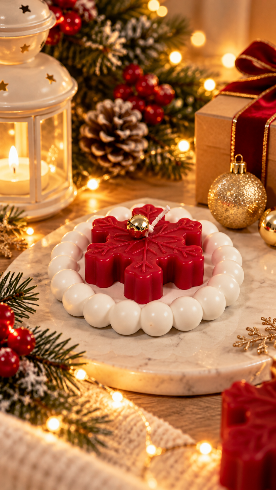 Christmas Snowflake Candle