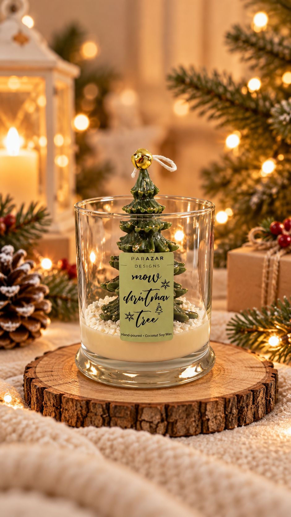 Snow Christmas Tree Candle