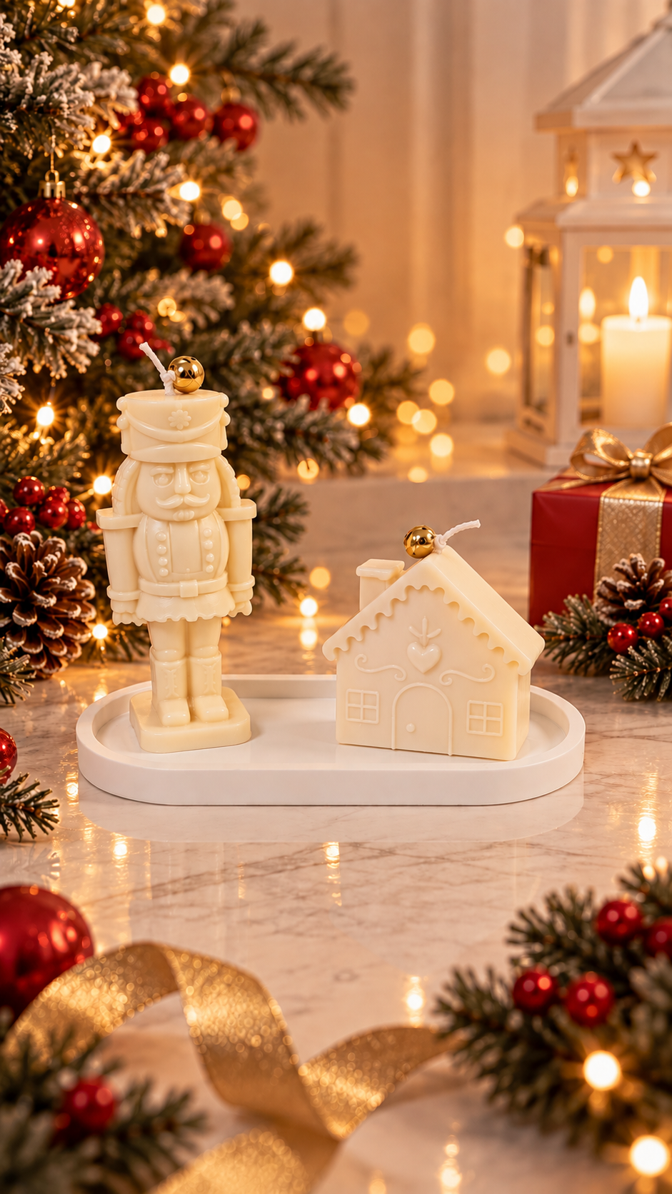 Christmas Candle Tray Sets