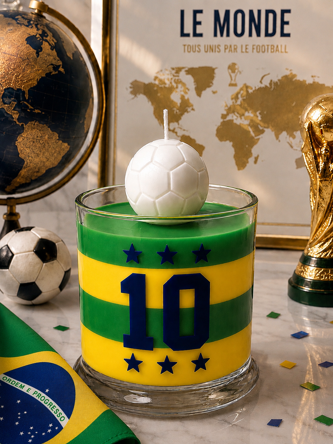 Brazil Football Candle