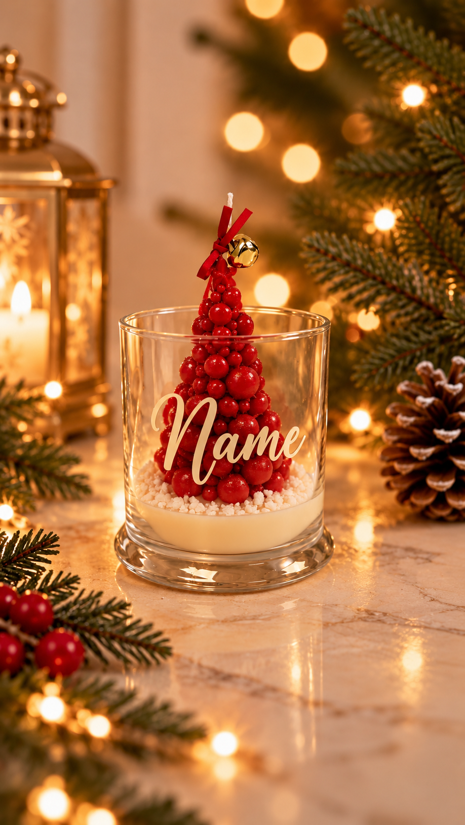 Christmas Bauble Tree Candle