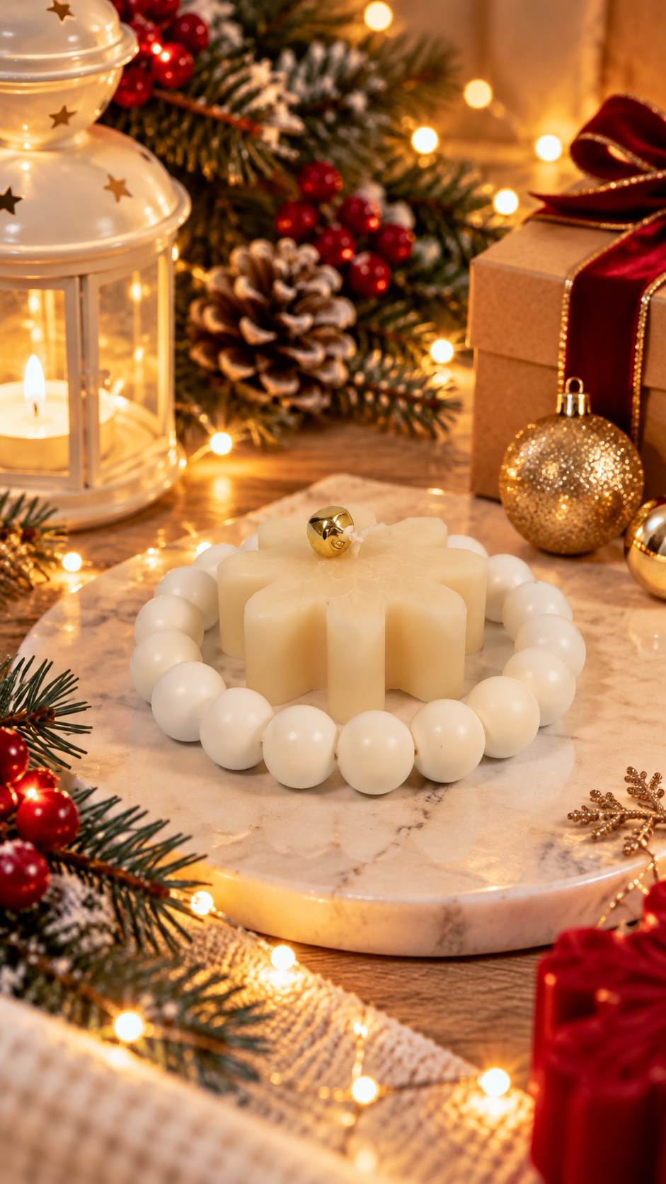 Christmas Snowflake Candle