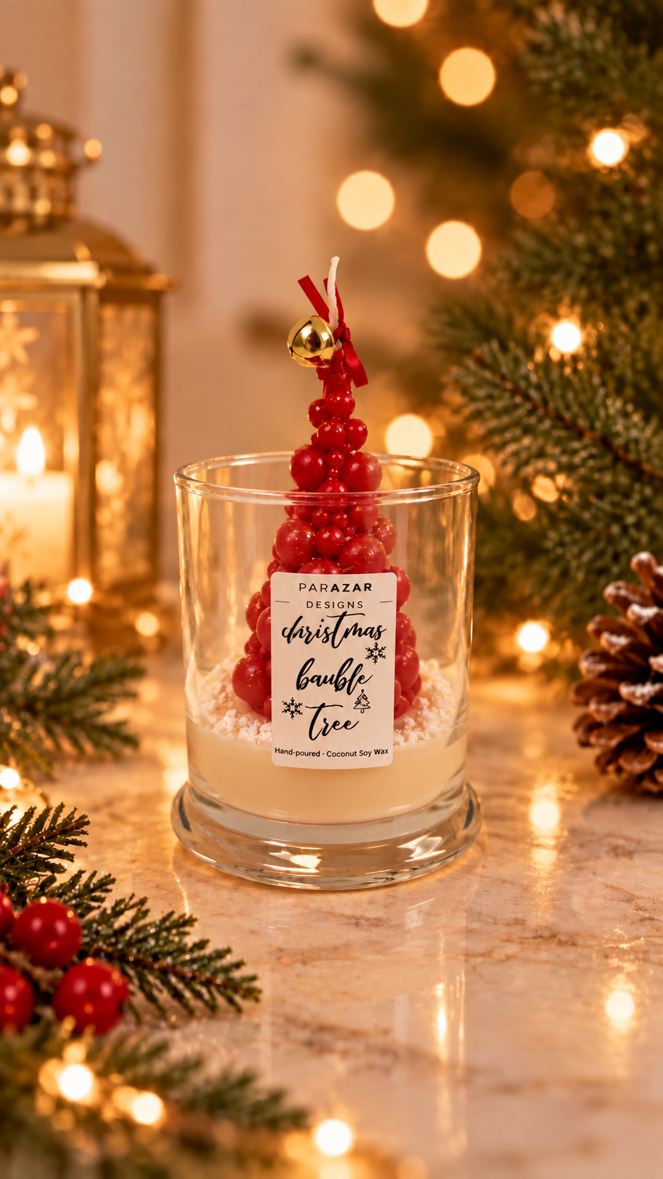 Christmas Bauble Tree Candle