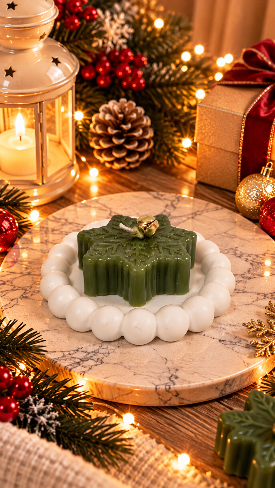 Christmas Snowflake Candle