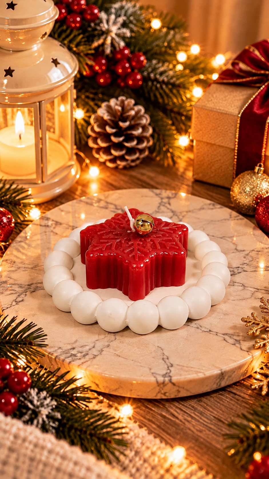 Christmas Snowflake Candle