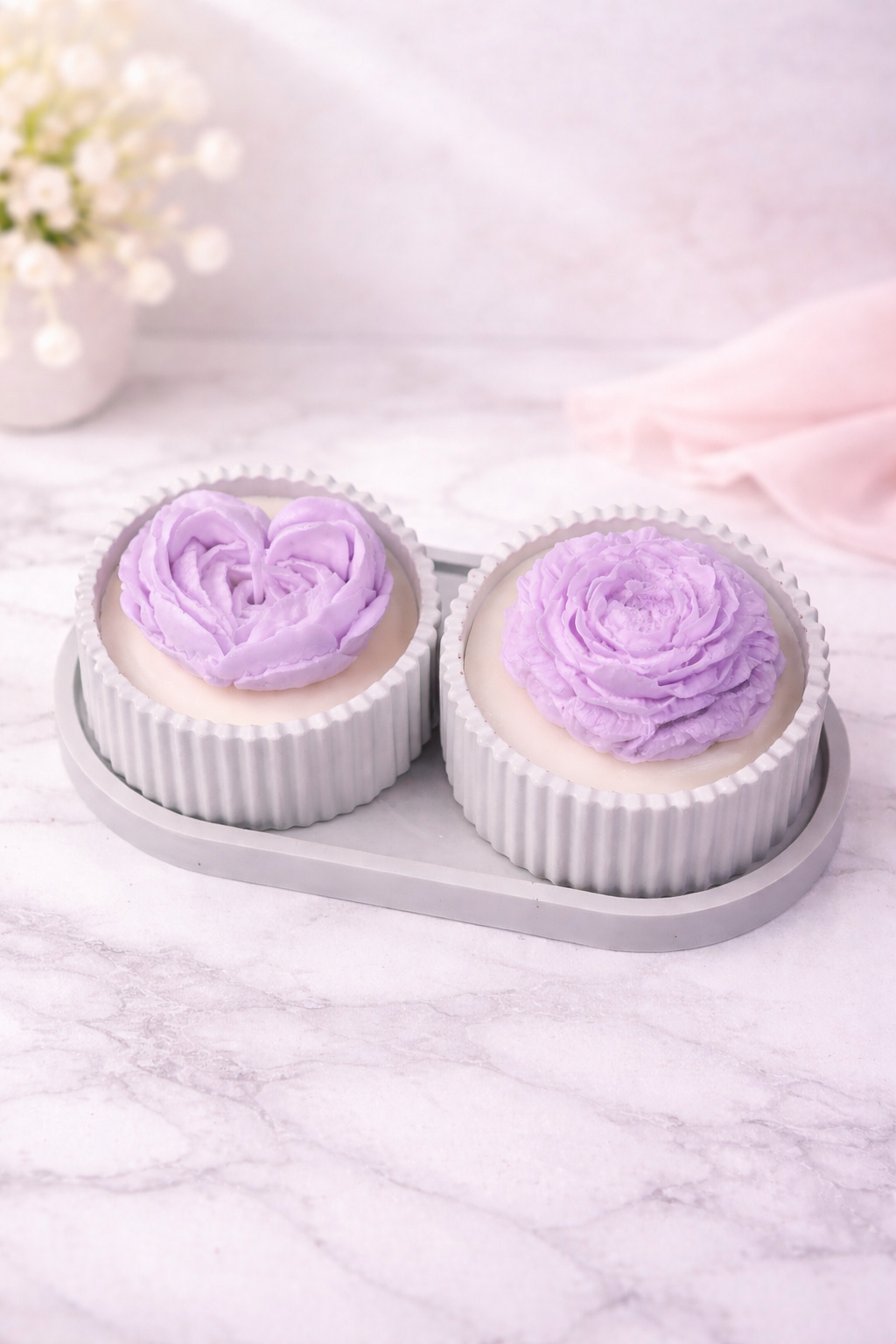 Bloom Rose Candle - Gray Base Set