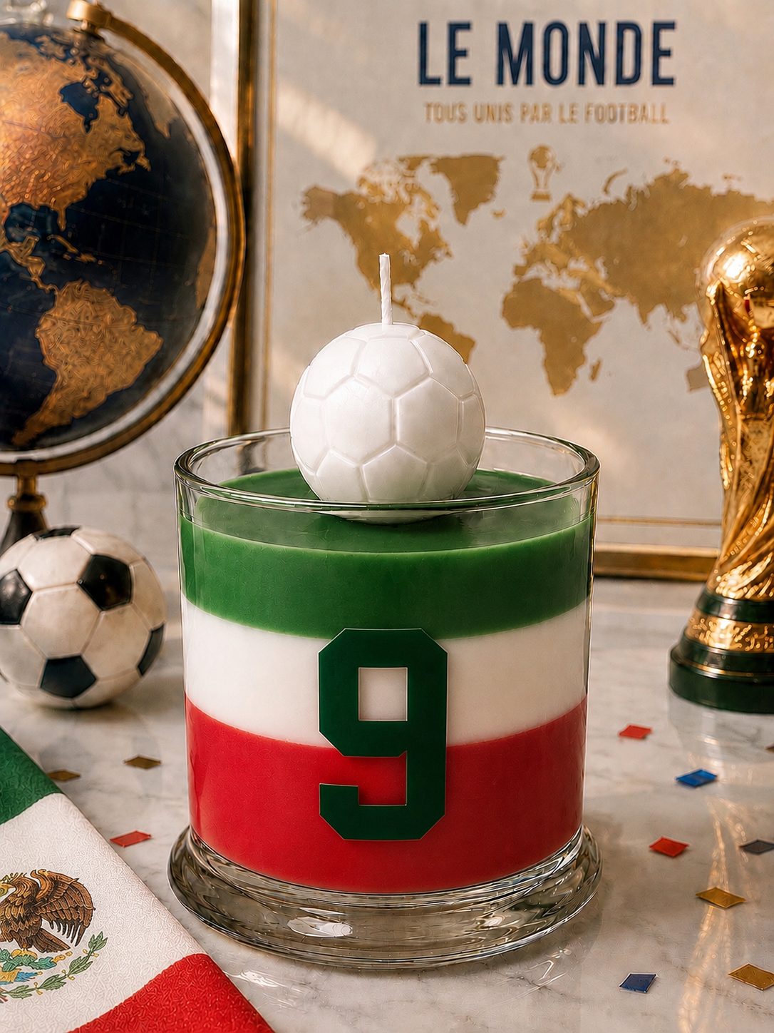 Mexico Football Candle