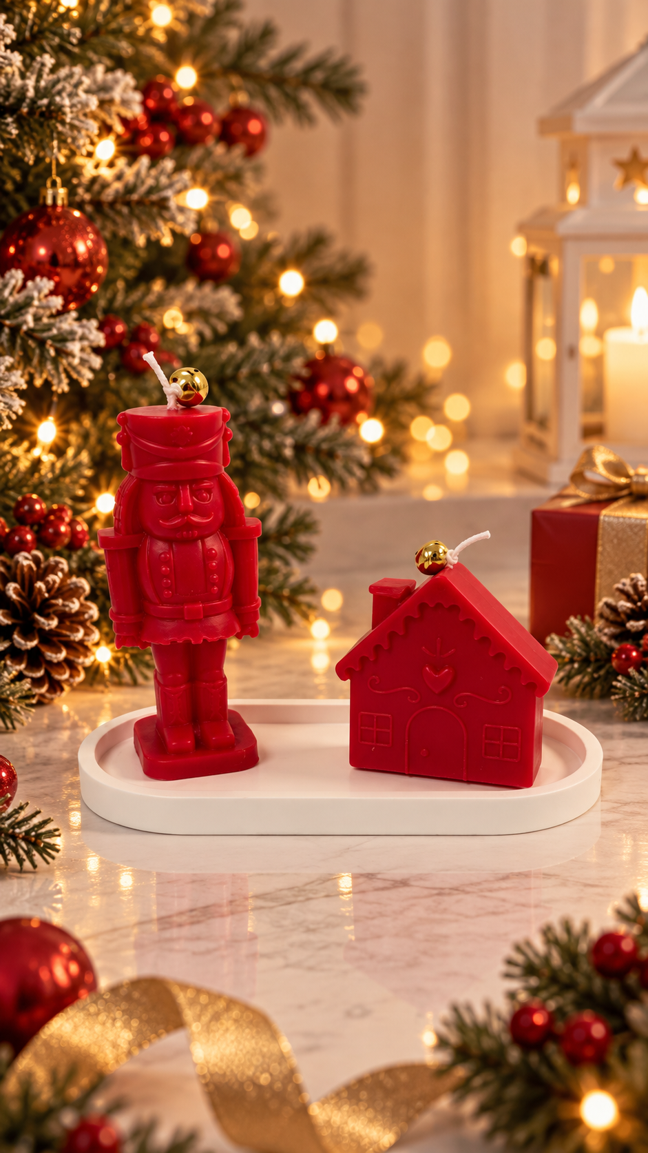 Christmas Candle Tray Sets
