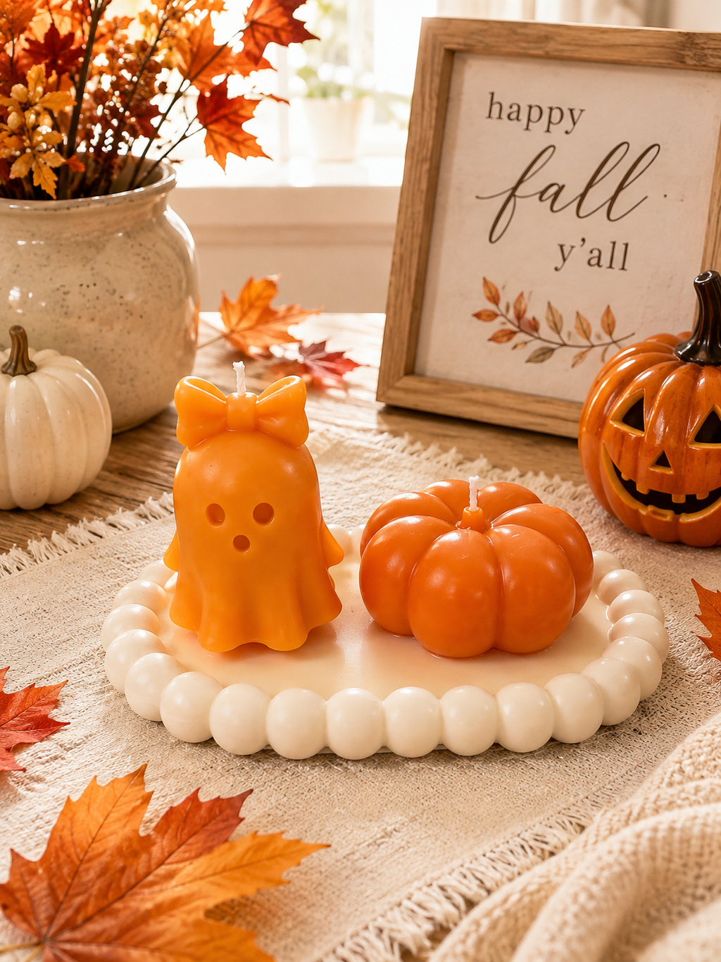 Ghost & Pumpkin Candle