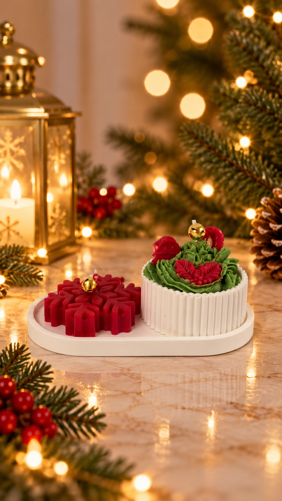 Christmas Snowflake Candle Tray