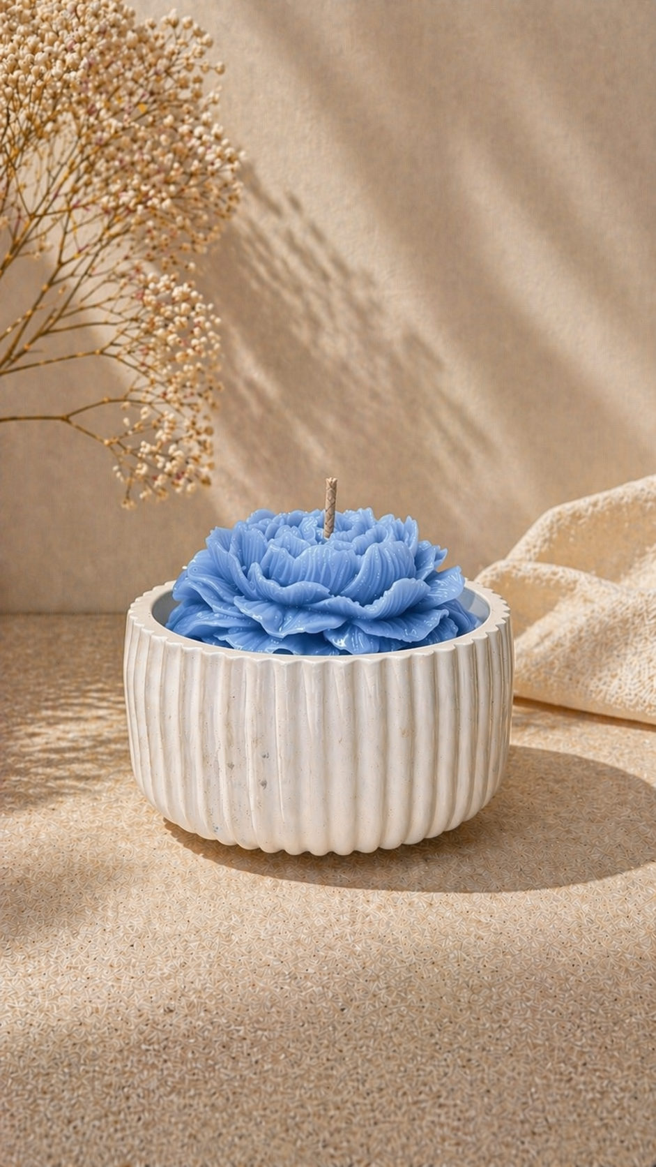 Blossom Candle in Concrete Vessel