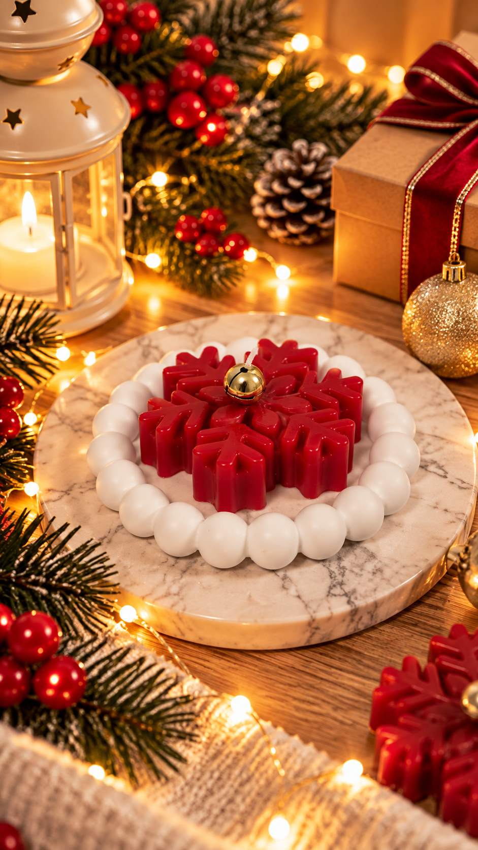 Christmas Snowflake Candle