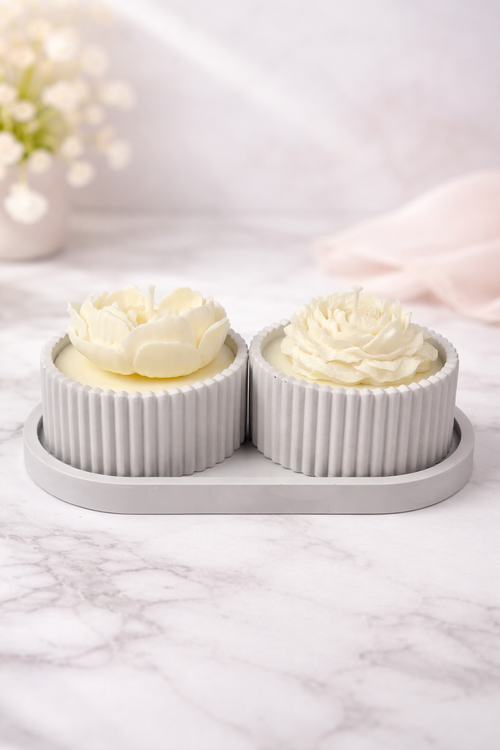 Bloom Rose Candle - Gray Base Set