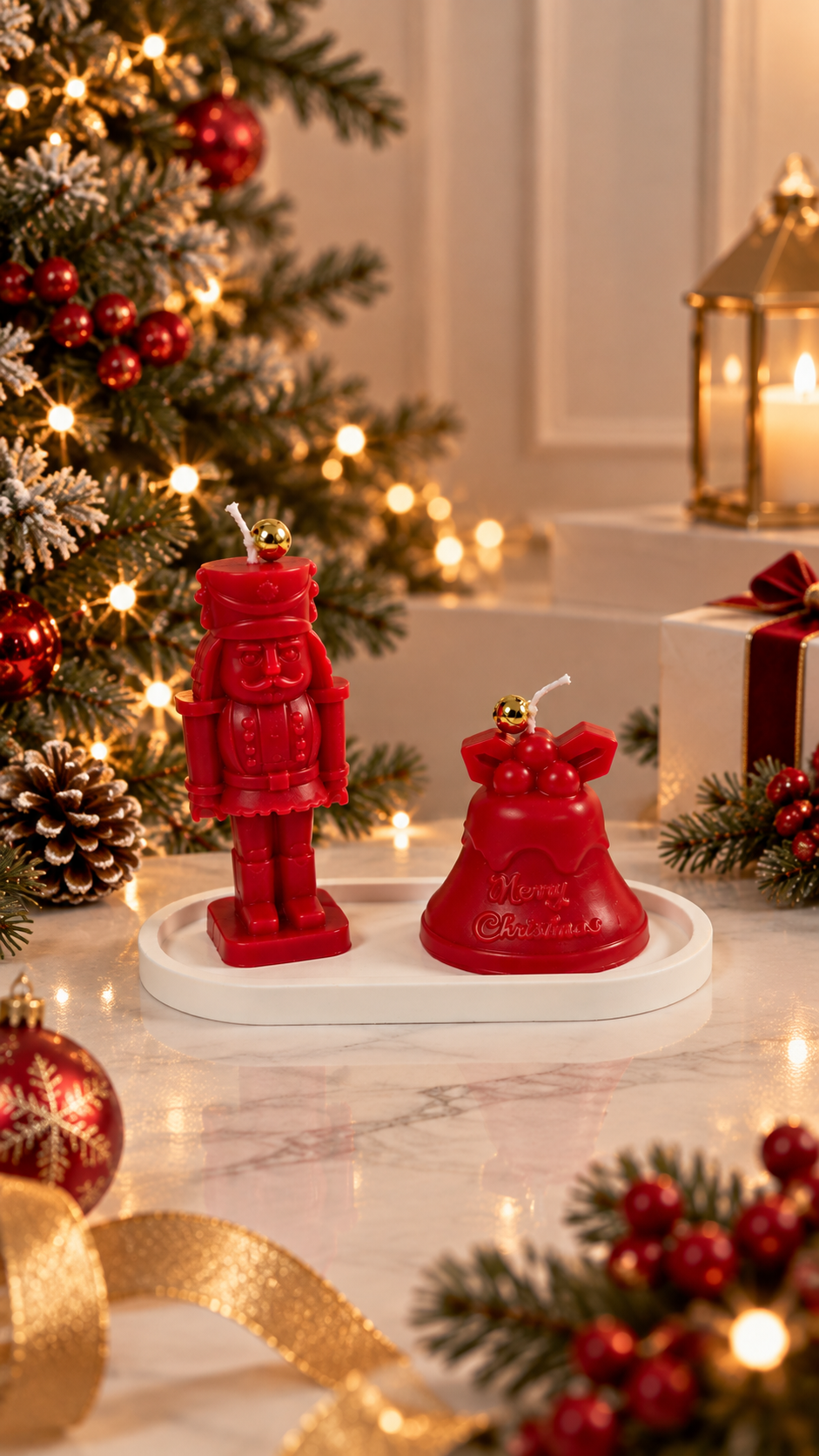 Christmas Candle Tray Sets