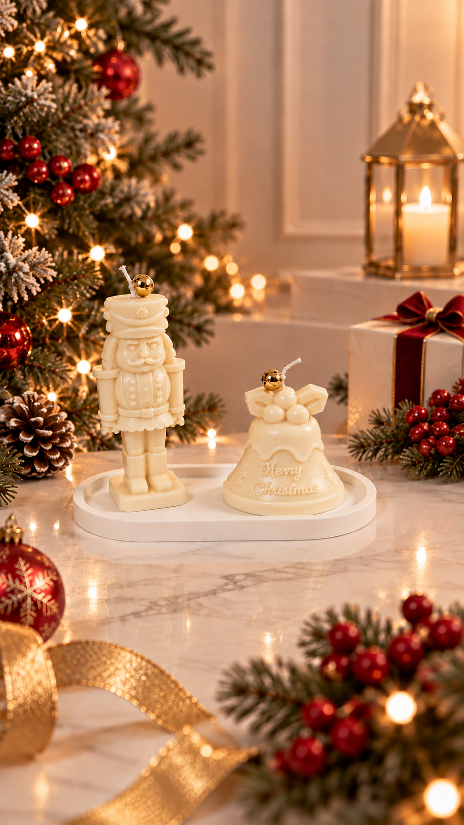 Christmas Candle Tray Sets
