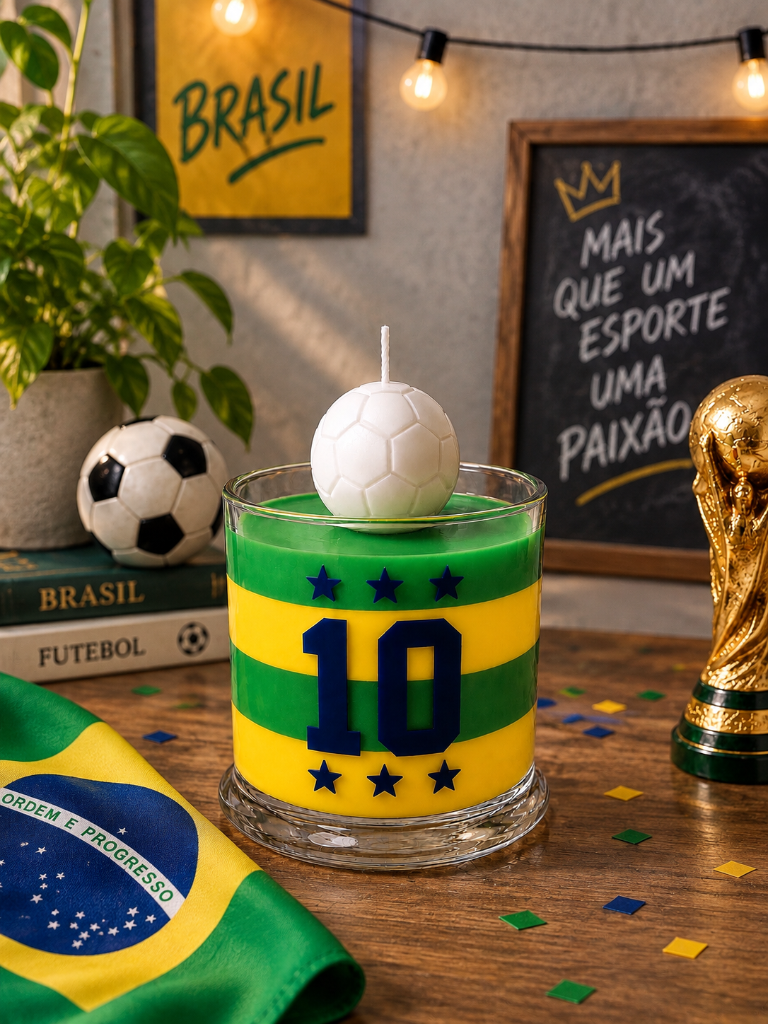 Brazil Football Candle