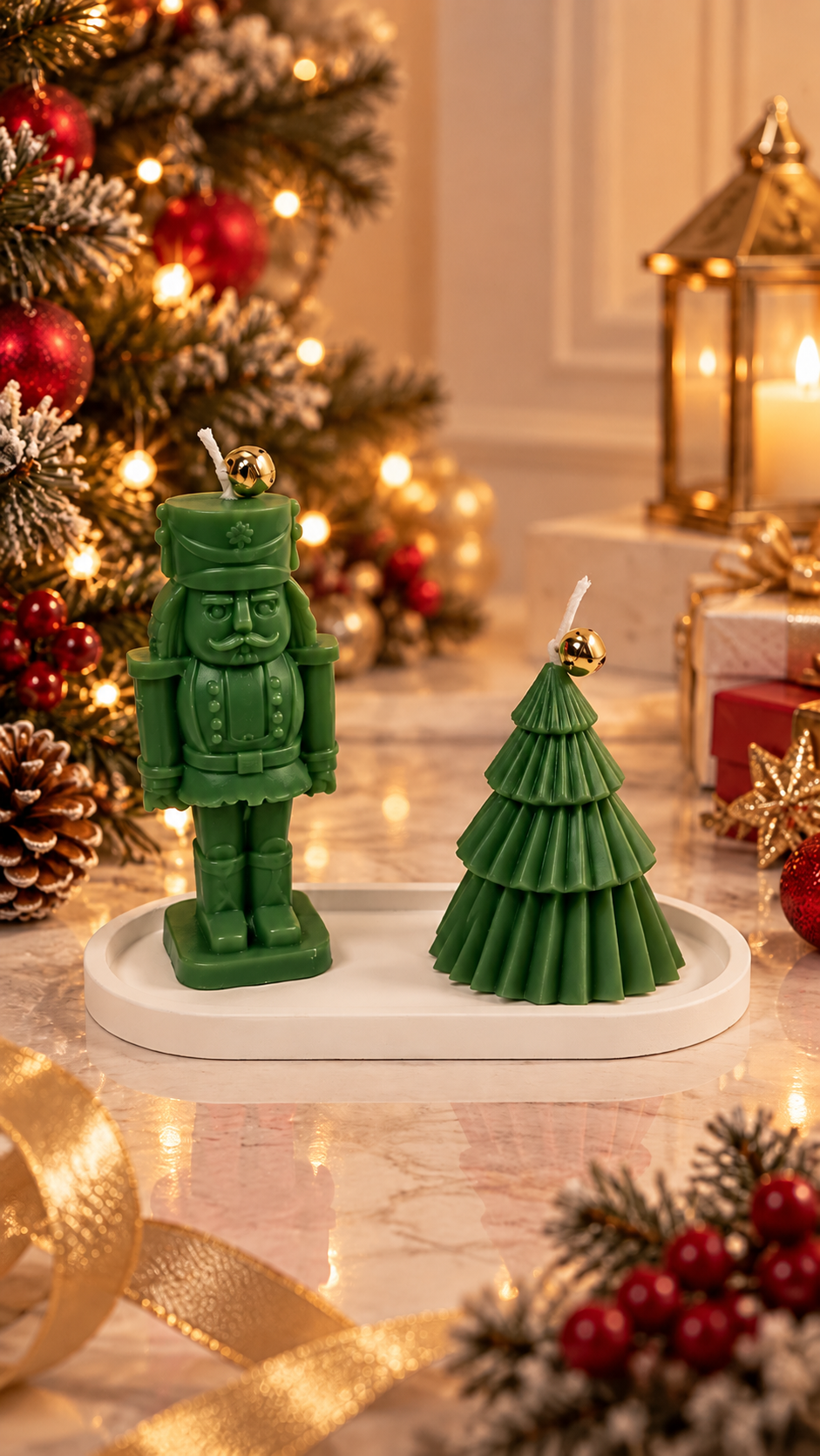 Christmas Candle Tray Sets