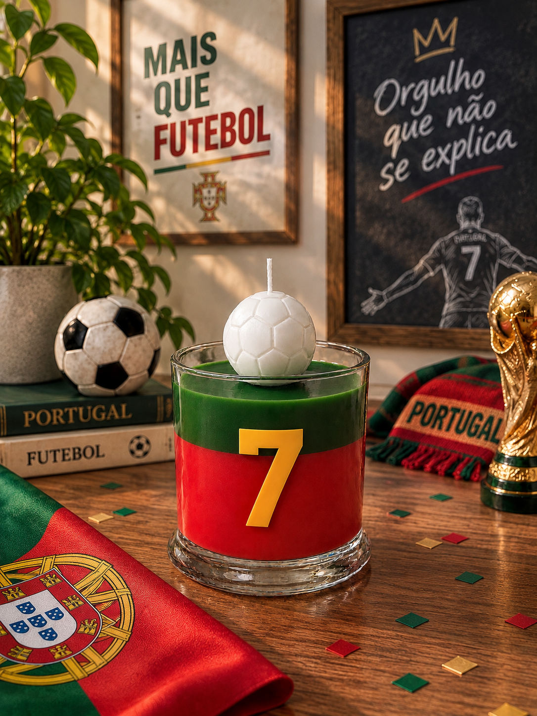 Portugal Football Candle