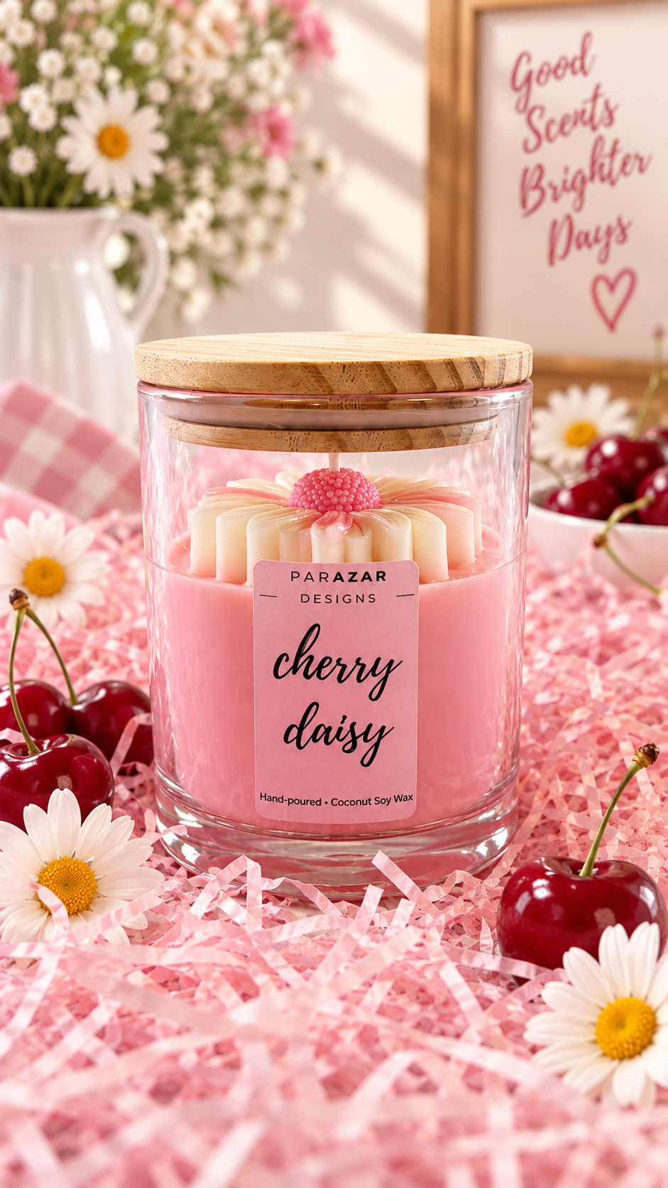 Cherry Daisy Candle