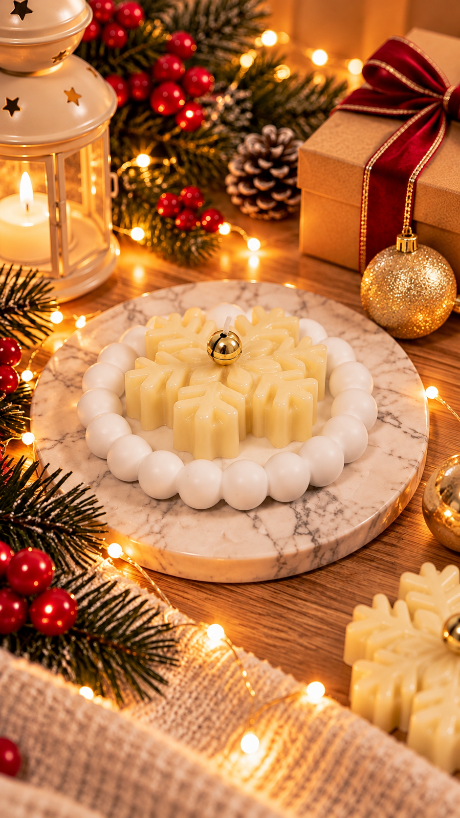 Christmas Snowflake Candle