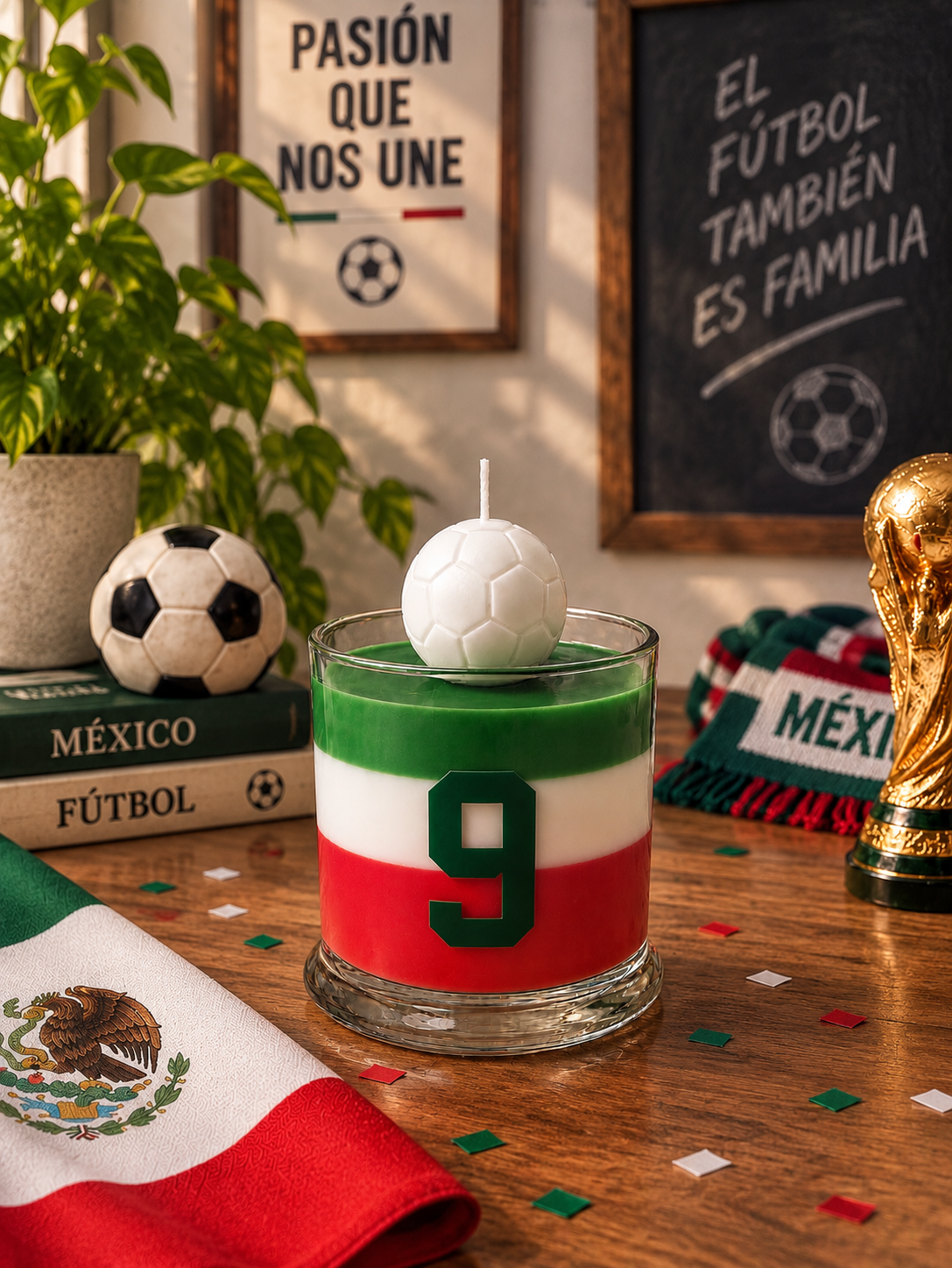 Mexico Football Candle
