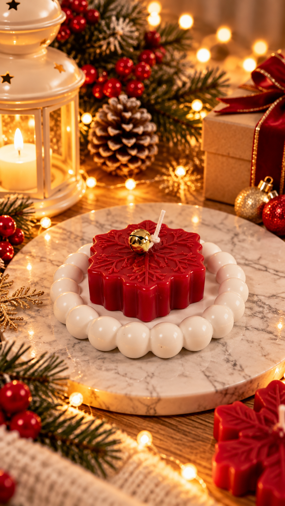 Christmas Snowflake Candle