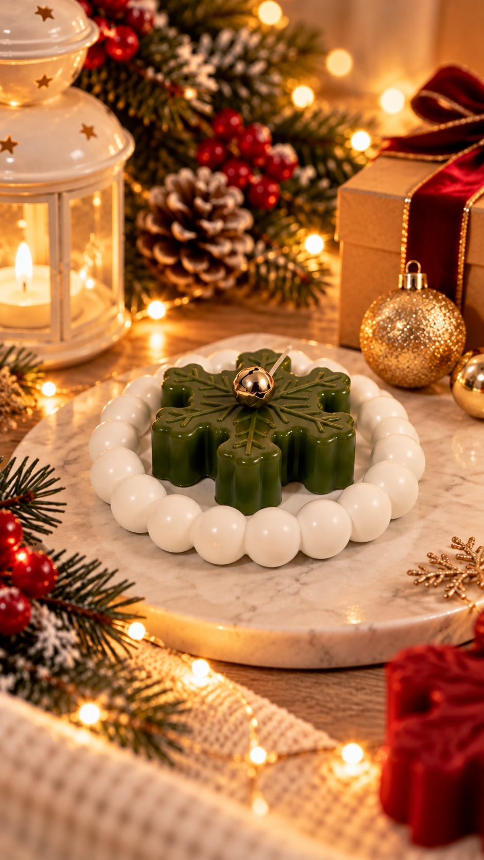 Christmas Snowflake Candle
