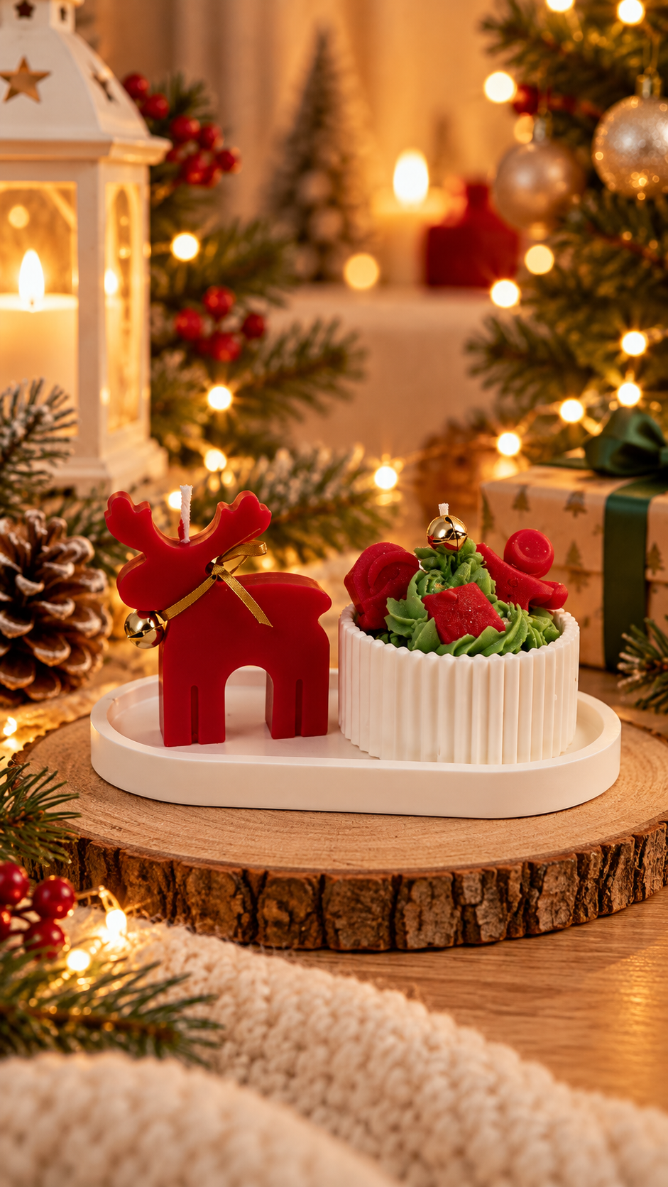 Christmas Reindeer Candle Tray