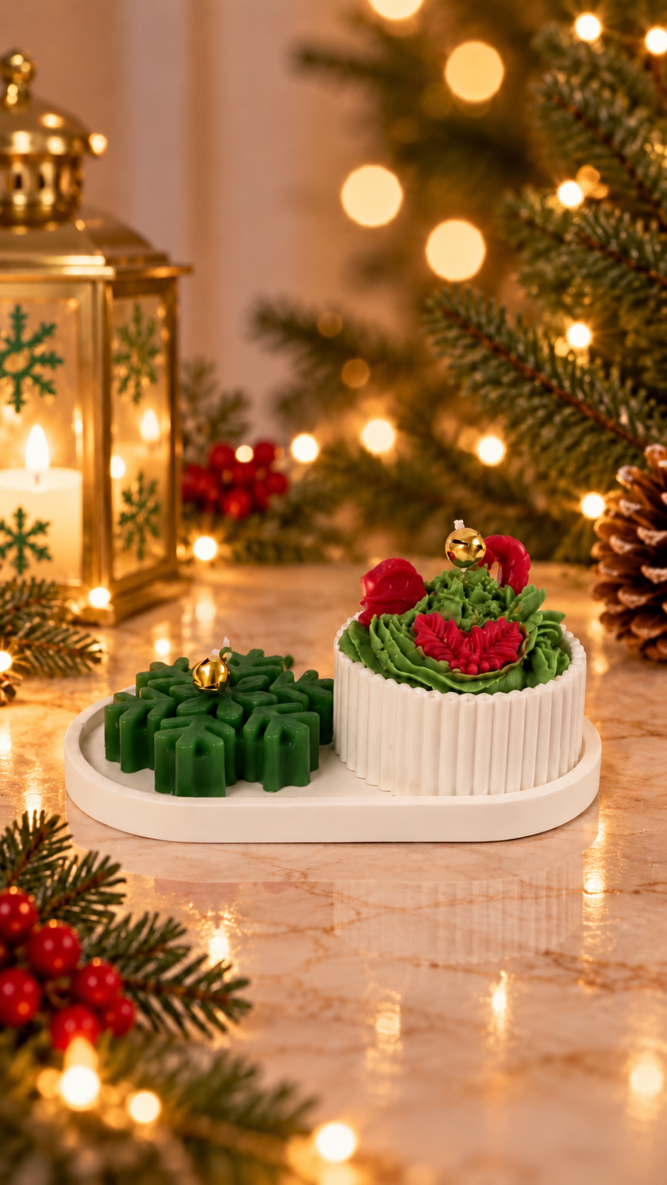 Christmas Snowflake Candle Tray