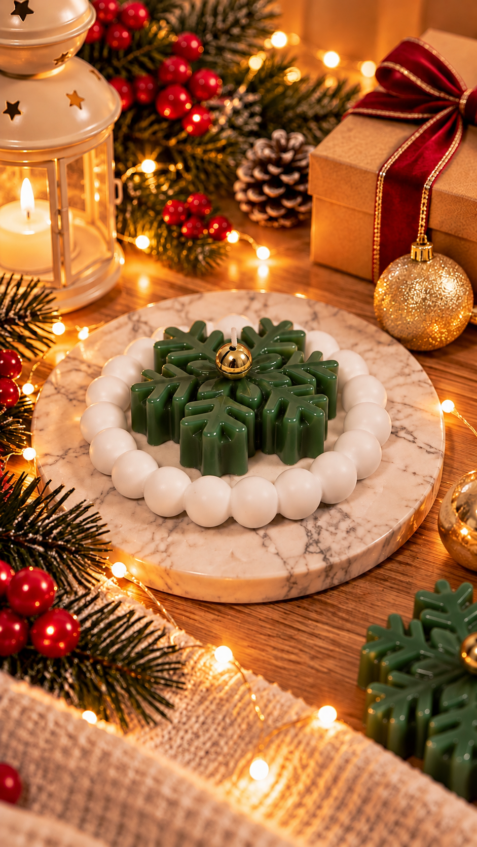 Christmas Snowflake Candle