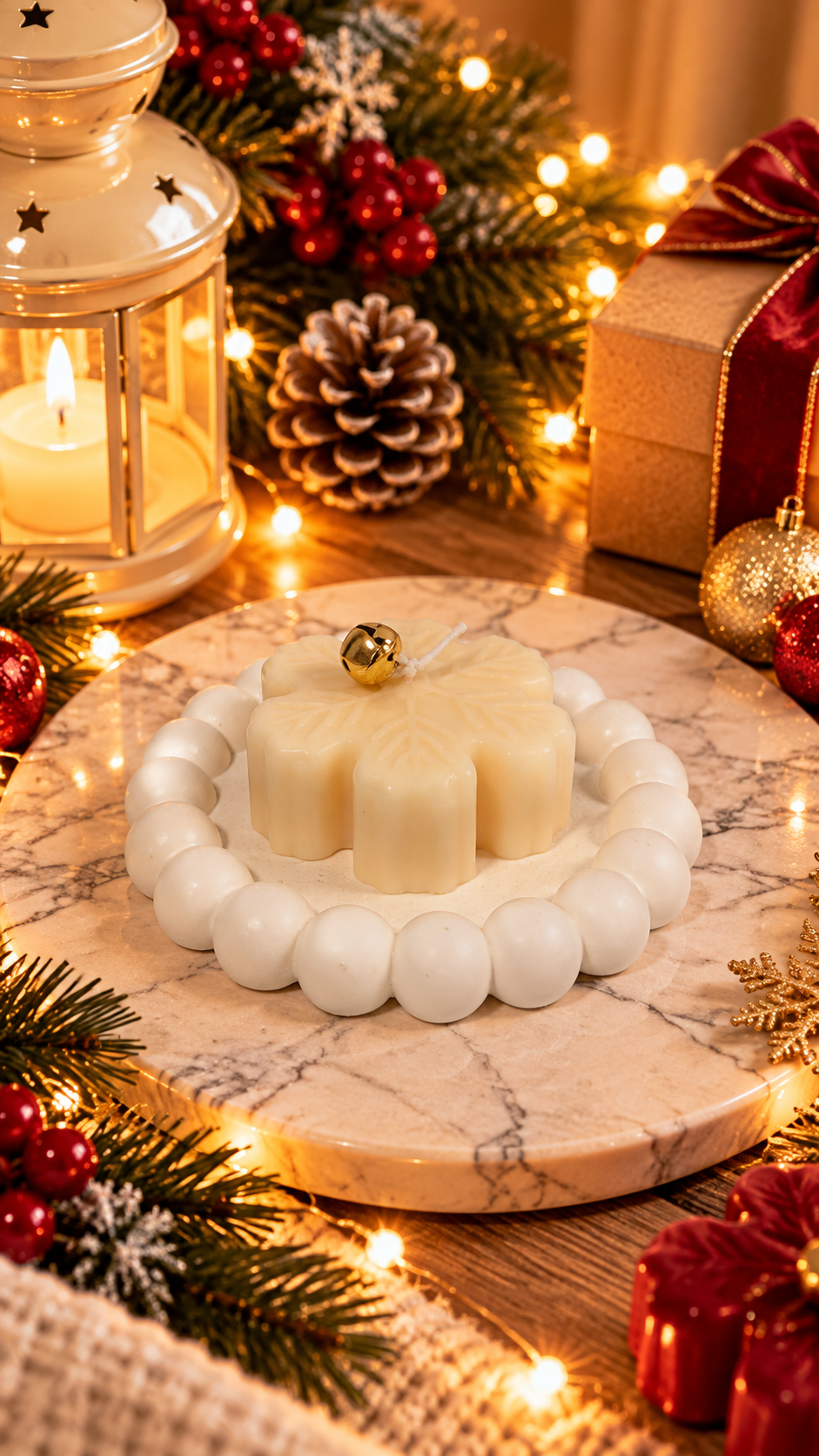 Christmas Snowflake Candle